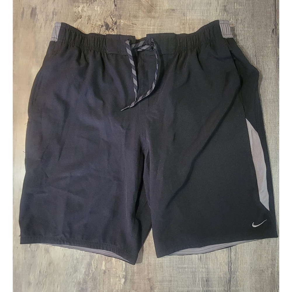Nike Repel Mens Swim Shorts Black Grey NESS9427-001 Size Large NWT